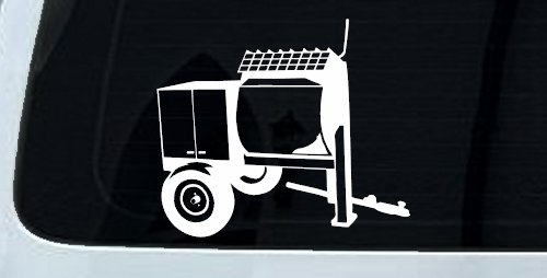 Cement Concrete Mixer Construction Business Car or Truck Window Decal Sticker (White)
