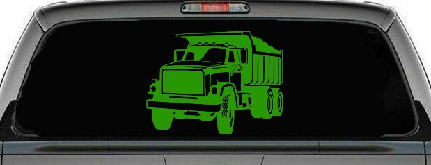 Dump Truck Construction Business Car or Truck Window Decal Sticker (Lime)