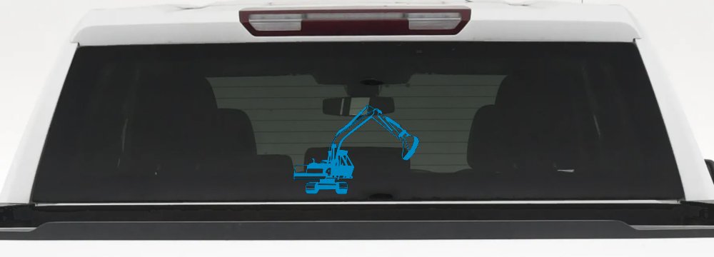 Track Hoe Excavator Construction Business Car or Truck Window Decal Sticker