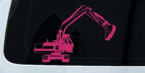 Track Hoe Excavator Construction Business Car or Truck Window Decal Sticker