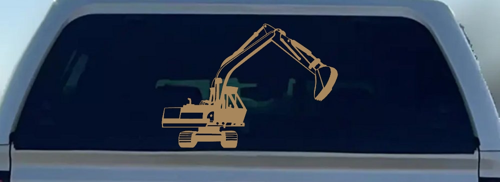 Track Hoe Excavator Construction Business Car or Truck Window Decal Sticker