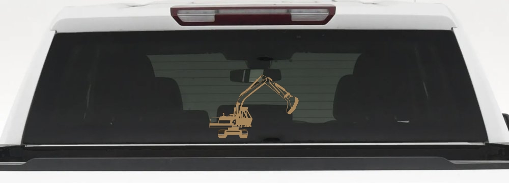 Track Hoe Excavator Construction Business Car or Truck Window Decal Sticker