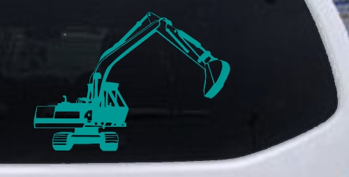Track Hoe Excavator Construction Business Car or Truck Window Decal Sticker