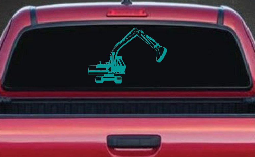 Track Hoe Excavator Construction Business Car or Truck Window Decal Sticker