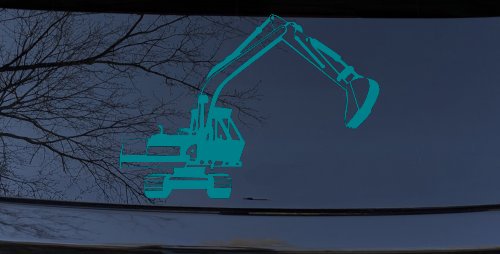 Track Hoe Excavator Construction Business Car or Truck Window Decal Sticker