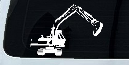 Track Hoe Excavator Construction Business Car or Truck Window Decal Sticker