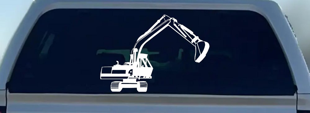 Track Hoe Excavator Construction Business Car or Truck Window Decal Sticker