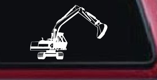 Track Hoe Excavator Construction Business Car or Truck Window Decal Sticker