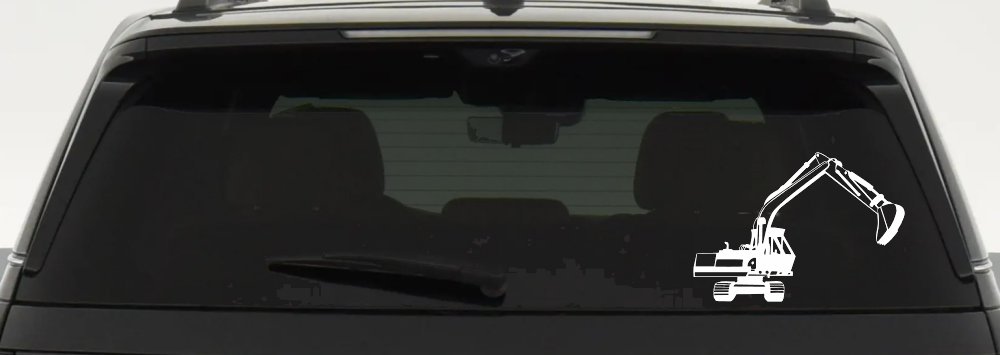 Track Hoe Excavator Construction Business Car or Truck Window Decal Sticker
