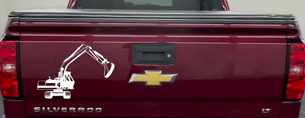 Track Hoe Excavator Construction Business Car or Truck Window Decal Sticker
