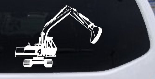 Track Hoe Excavator Construction Business Car or Truck Window Decal Sticker