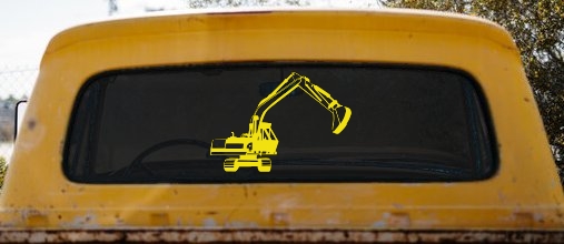 Track Hoe Excavator Construction Business Car or Truck Window Decal Sticker