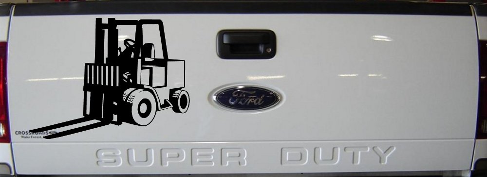 Fork Lift Construction Business Window Lettering Sign Car or Truck Window Decal Sticker (Black)