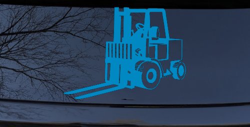 Fork Lift Construction Business Window Lettering Sign Car or Truck Window Decal Sticker (Blue)