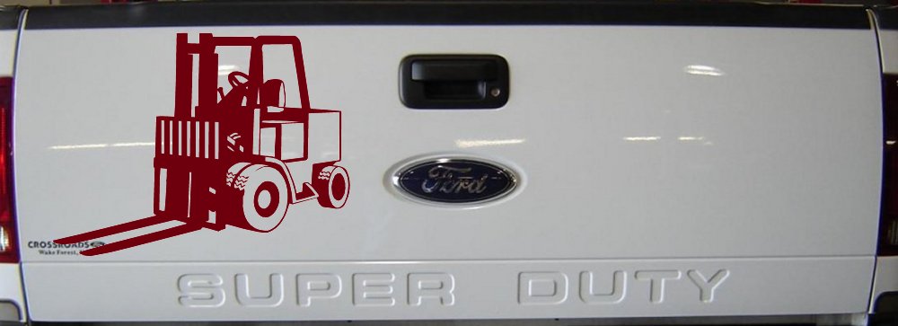 Fork Lift Construction Business Window Lettering Sign Car or Truck Window Decal Sticker (Burgundy)