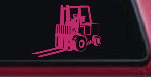 Fork Lift Construction Business Window Lettering Sign Car or Truck Window Decal Sticker (Hot Pink)
