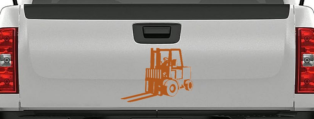 Fork Lift Construction Business Window Lettering Sign Car or Truck Window Decal Sticker (Nut Brown)