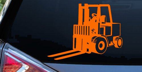 Fork Lift Construction Business Window Lettering Sign Car or Truck Window Decal Sticker (Orange)