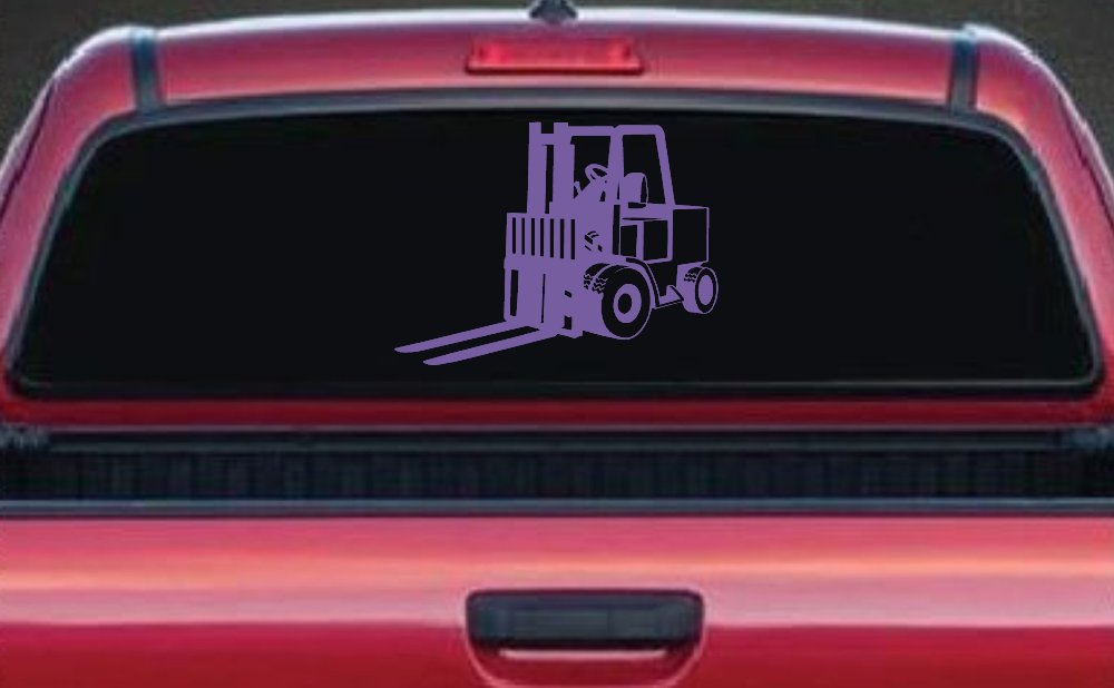 Fork Lift Construction Business Window Lettering Sign Car or Truck Window Vinyl Decal Sticker (Purple)