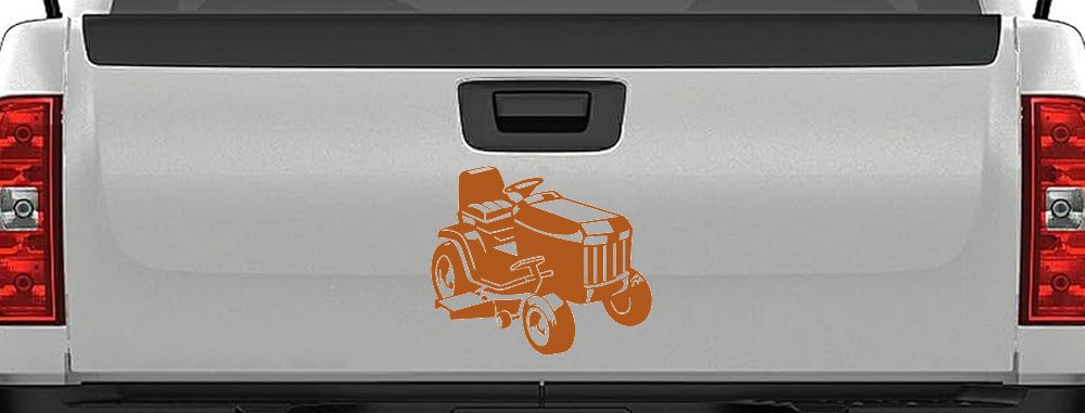 Lawn Mower Lawn Care Landscaping  Business Window Lettering Sign Car or Truck Window Decal Sticker (Nut Brown)