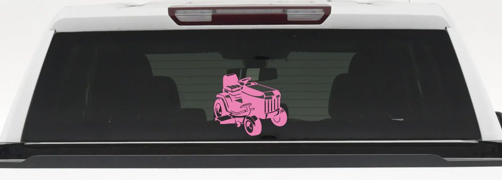 Lawn Mower Lawn Care Landscaping  Business Window Lettering Sign Car or Truck Window Decal Sticker (Pink)