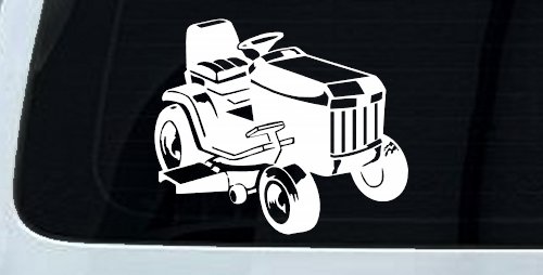 Lawn Mower Lawn Care Landscaping  Business Window Lettering Sign Car or Truck Window Decal Sticker (White)