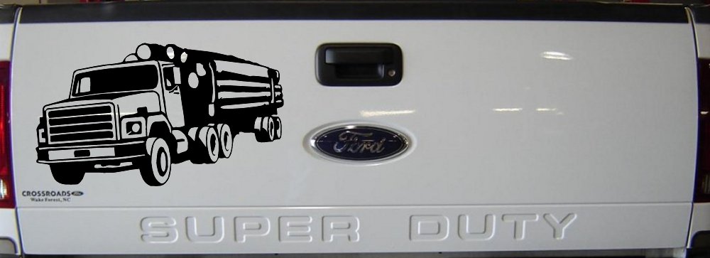 Logging Truck Business Car or Truck Window Decal Sticker (Black)