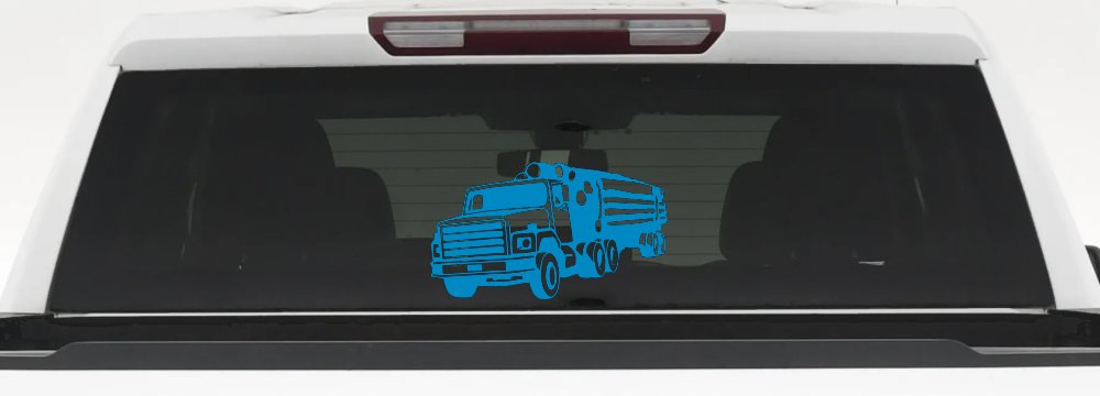 Logging Truck Business Car or Truck Window Decal Sticker (Blue)