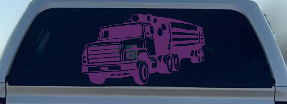 Logging Truck Business Car or Truck Window Vinyl Decal Sticker (Violet)