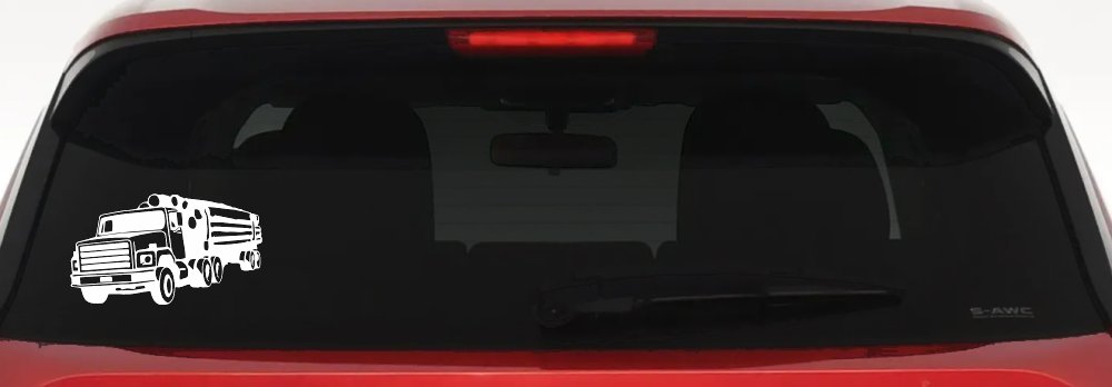Logging Truck Business Car or Truck Window Decal Sticker (White)