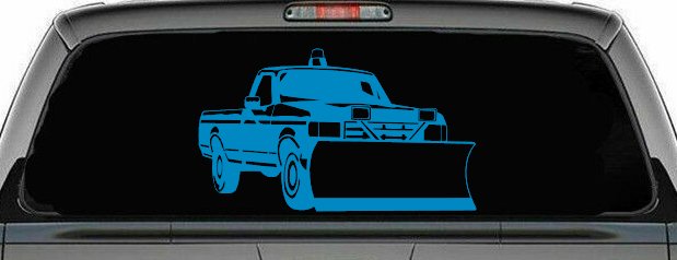 Snow Plow Truck Business Window Lettering Sign Car or Truck Window Decal Sticker (Blue)
