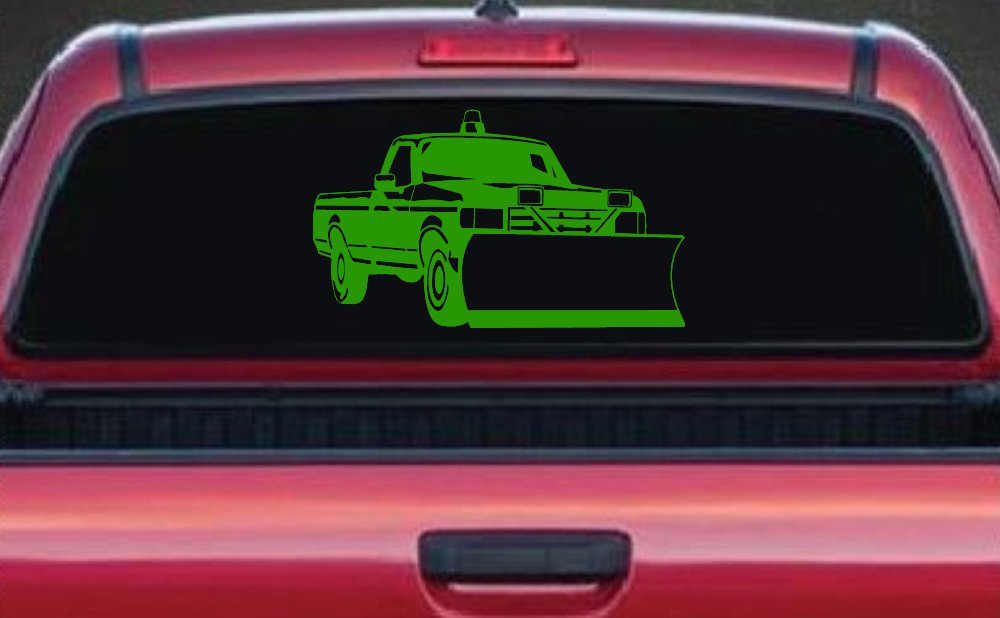 Snow Plow Truck Business Window Lettering Sign Car or Truck Window Decal Sticker (Lime)
