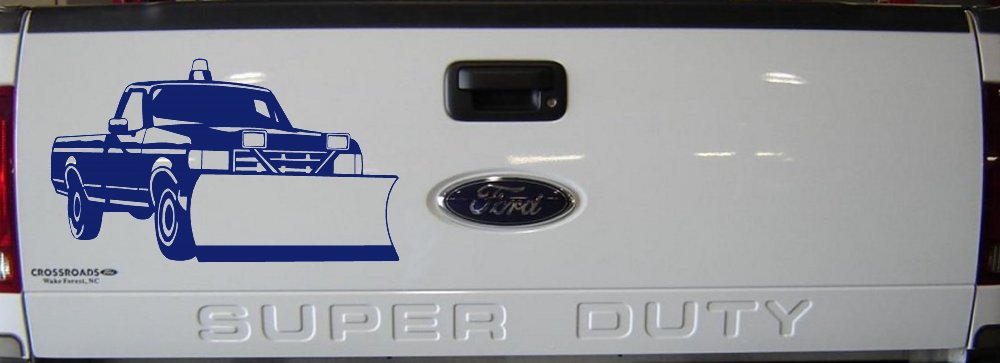 Snow Plow Truck Business Window Lettering Sign Car or Truck Window Decal Sticker (Navy)