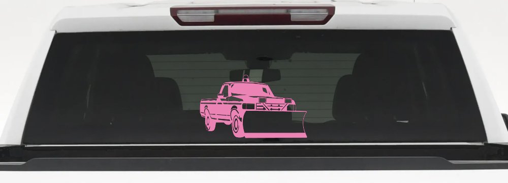 Snow Plow Truck Business Window Lettering Sign Car or Truck Window Decal Sticker (Pink)