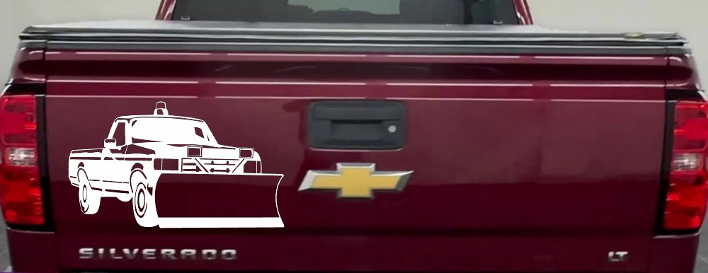 Snow Plow Truck Business Window Lettering Sign Car or Truck Window Decal Sticker (White)