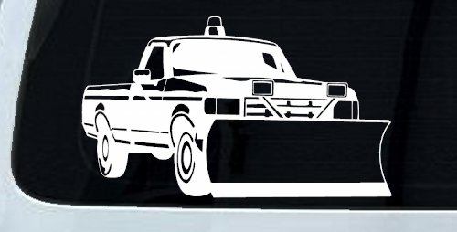 Snow Plow Truck Business Window Lettering Sign Car or Truck Window Vinyl Decal Sticker (White)