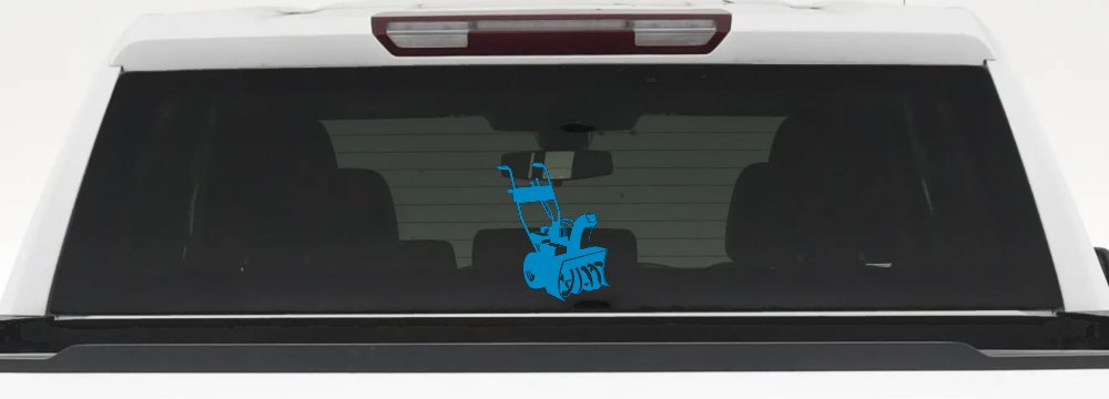 Snow Blower Business Window Lettering Sign Car or Truck Window Decal Sticker (Blue)