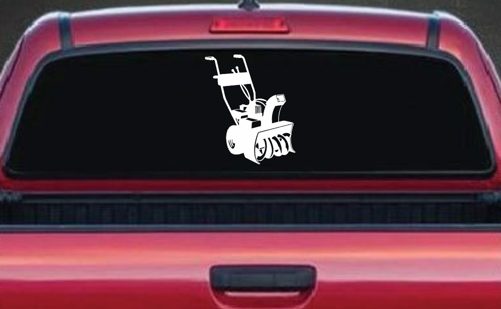 Snow Blower Business Window Lettering Sign Car or Truck Window Decal Sticker (White)