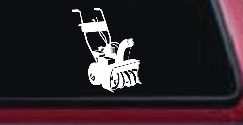 Snow Blower Business Window Lettering Sign Car or Truck Window Vinyl Decal Sticker (White)