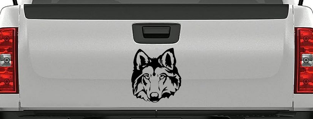 Wolf Head Car or Truck Window Decal Sticker (Black)