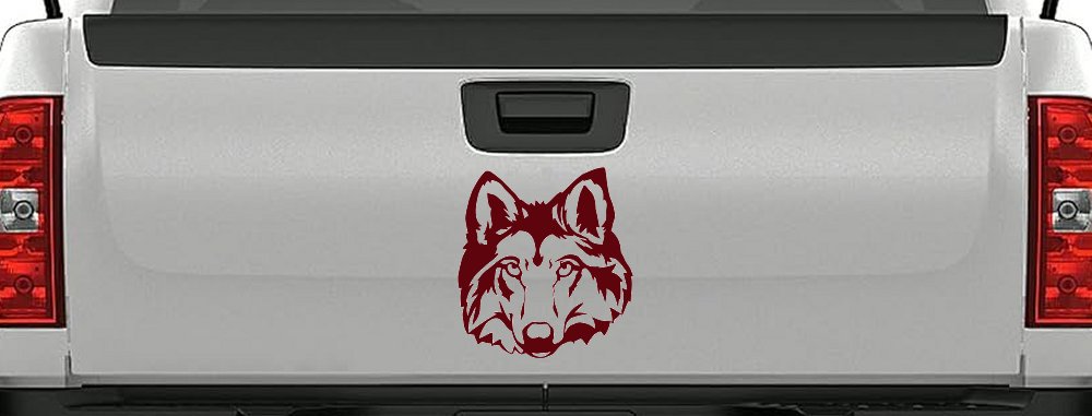 Wolf Head Car or Truck Window Decal Sticker (Purple Red)