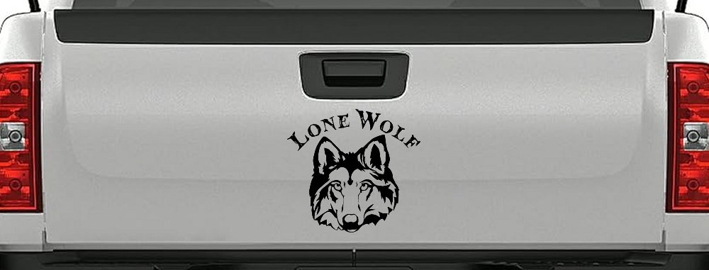 Lone Wolf Head Biker Car or Truck Window Decal Sticker