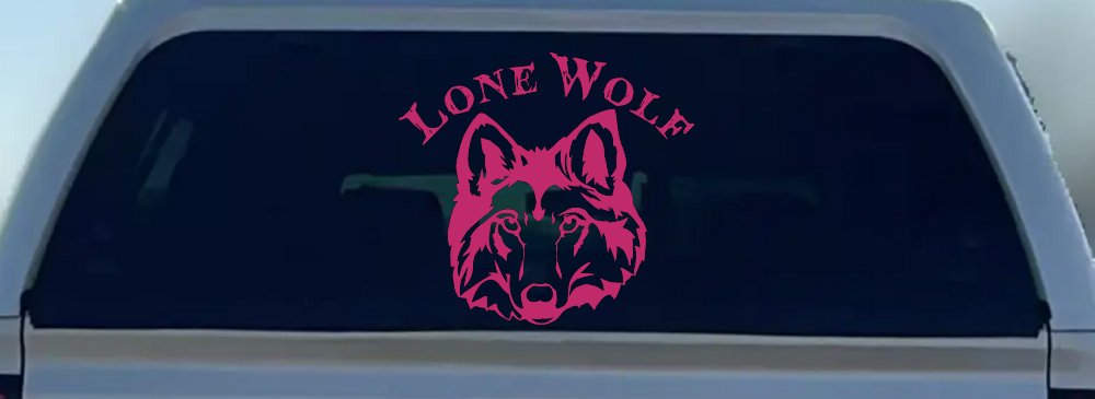 Lone Wolf Head Biker Car or Truck Window Decal Sticker