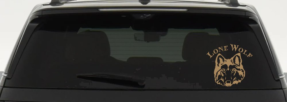 Lone Wolf Head Biker Car or Truck Window Decal Sticker