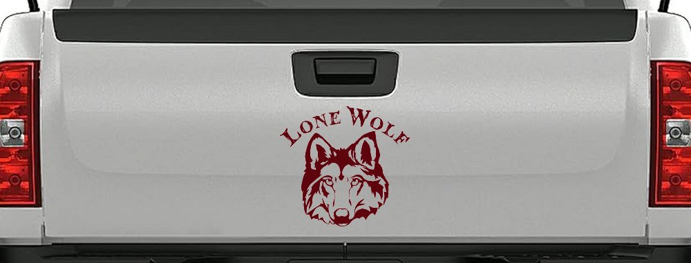 Lone Wolf Head Biker Car or Truck Window Decal Sticker
