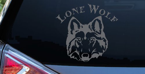 Lone Wolf Head Biker Car or Truck Window Decal Sticker