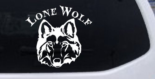 Lone Wolf Head Biker Car or Truck Window Decal Sticker