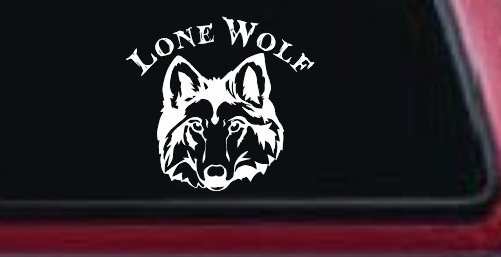 Lone Wolf Head Biker Car or Truck Window Decal Sticker