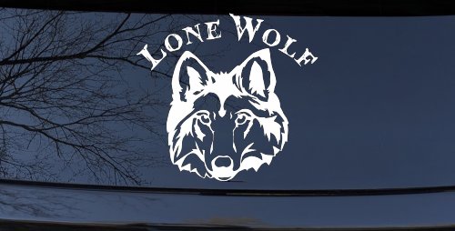 Lone Wolf Head Biker Car or Truck Window Decal Sticker