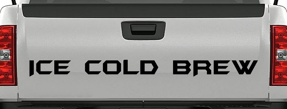 Ice Cold Brew Store Window Lettering Business Car or Truck Window Decal Sticker (Black)